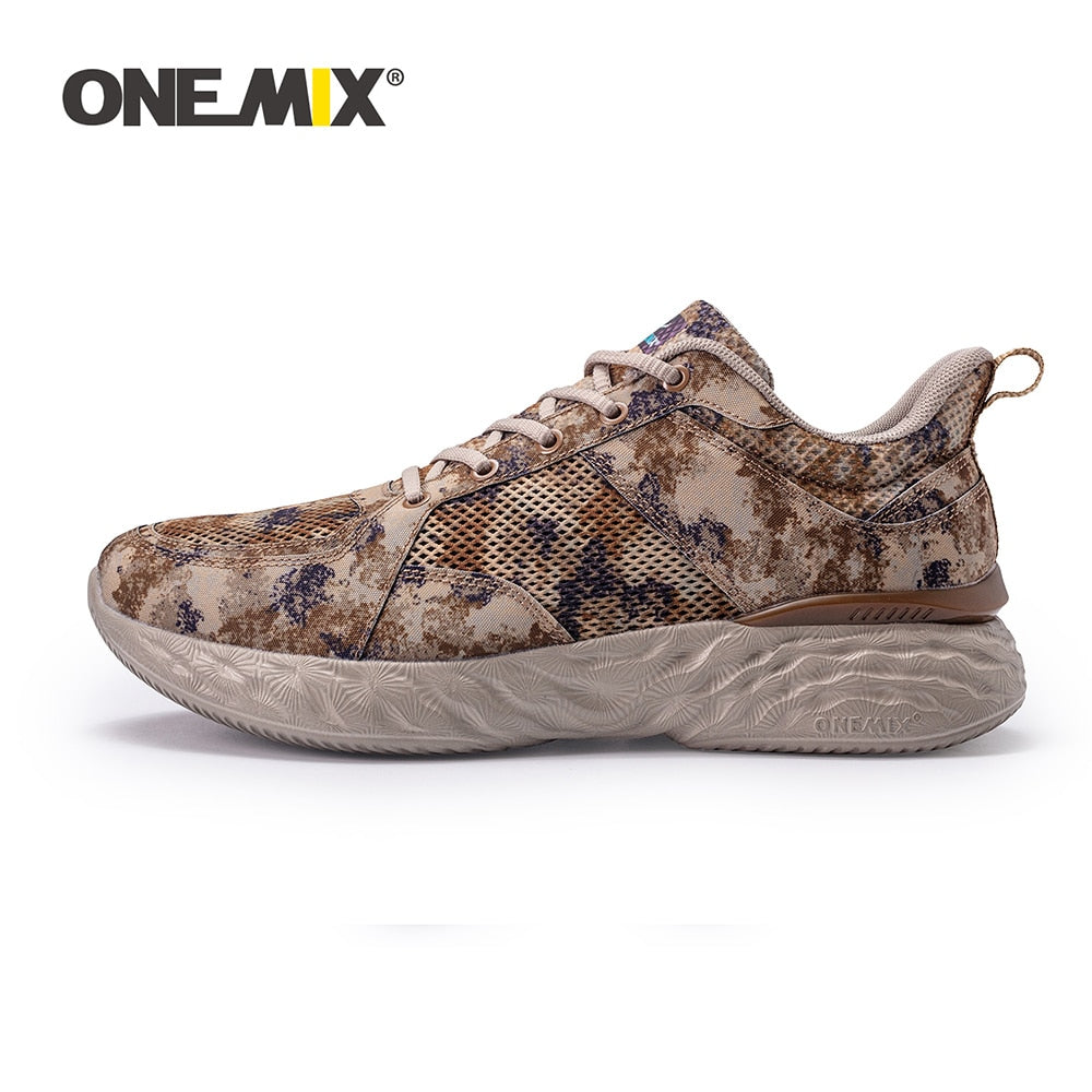 ONEMIX 2023 New Style Military Training Sneakers for Men Soft Army Sports Shoes Breathable Mesh Camouflage Walking Shoes Sneaker