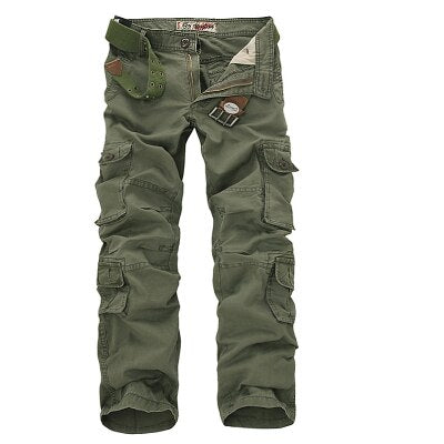 2023 New Mens Cargo Pants Army Green Black Big Pockets Decoration Casual Easy Wash Trousers Male Spring &autumn Pants Size 28-46