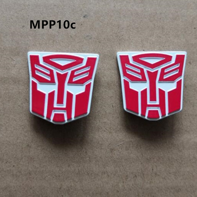 WeiJiang Autobot Decepticons Logo MPP10 MPP27 MPP36 iron skin Optimus shoulder standard metal relief logo For PVC Action Model