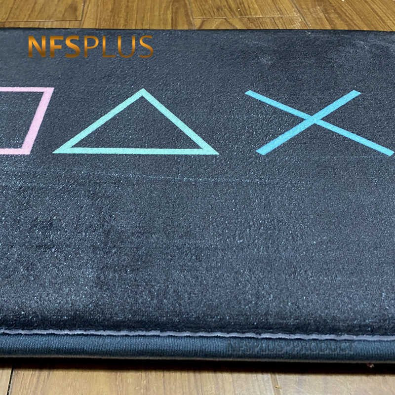 Home Decorative Door Mat Hallway Entrance Doormat 40x60cm Flannel Fabric Game Controller Symbol Design Custom Floor Carpet Rug