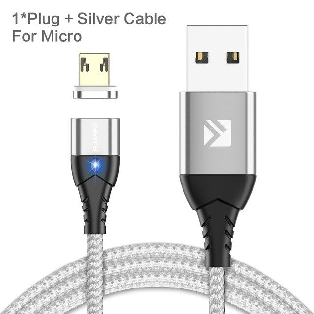 FLOVEME Magnetic Cable Micro USB Type C For iPhone Lighting Cable 1M 3A Fast Charging Wire Type-C Magnet Charger Phone Cable USB