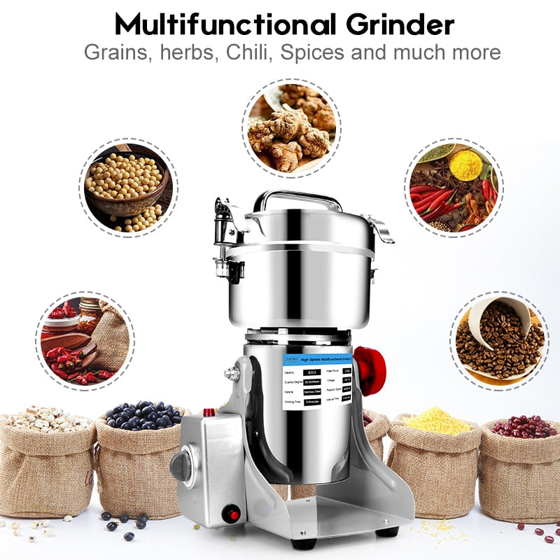 2500G/1000G/800G Food Herb Coffee Grinder Grain Spices Mill Medicine Wheat Dry Food Mixer Chopper