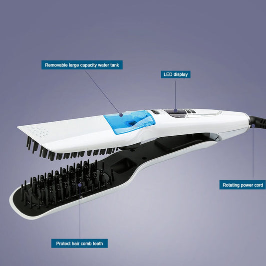 Steam Straight Hair Brush Hot Comb Wet and Dry ening  Anti-scald    360 Rotatable Blow  Ion