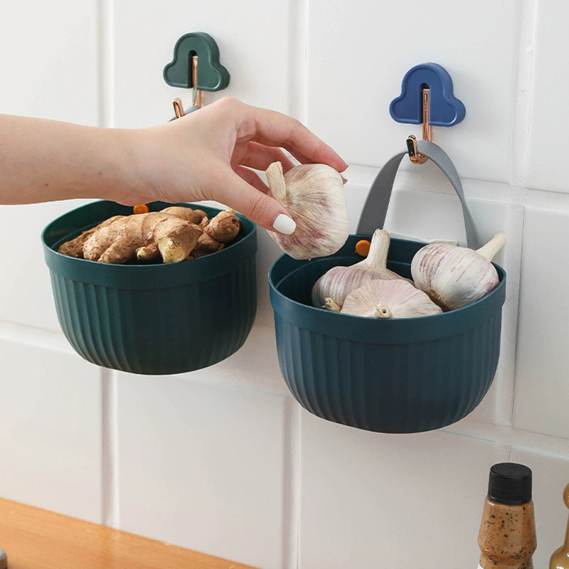 Kitchen Storage Rack for Onion, Ginger and Garlic Storage Basket Storage Small Hanging Basket Bathroom Bathroom Wall Storage Rack Handy Gadget