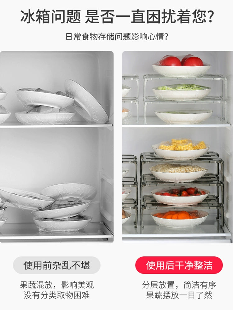 Refrigerator Shelf Internal Layered Partition Kitchen For Home Freezer Storage Rack Plastic Storage Rack