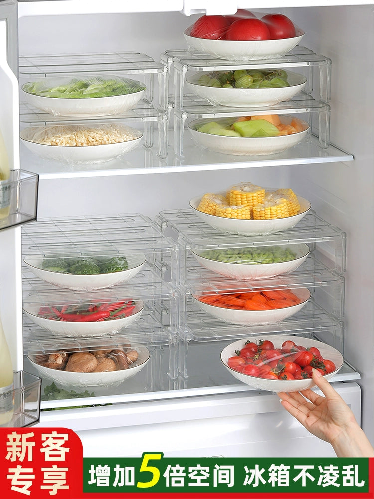 Refrigerator Shelf Internal Layered Partition Kitchen For Home Freezer Storage Rack Plastic Storage Rack