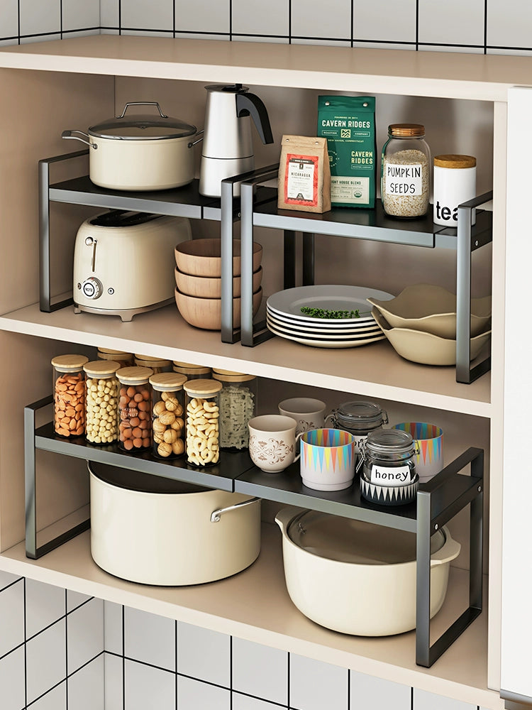 Kitchen Storage Rack Sink Cabinet Inner Shelf Table Desktop Retractable Cabinet Bowl Plate Storage Rack For Home