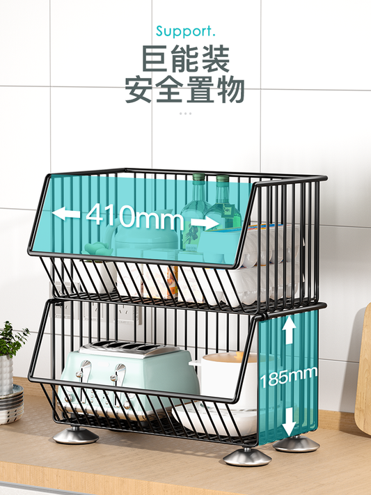 Kitchen Shelf Floor Multi-Layer Trolley Basket Vegetable Basket Storage Fantastic Put Bathroom Storage Gap Movable