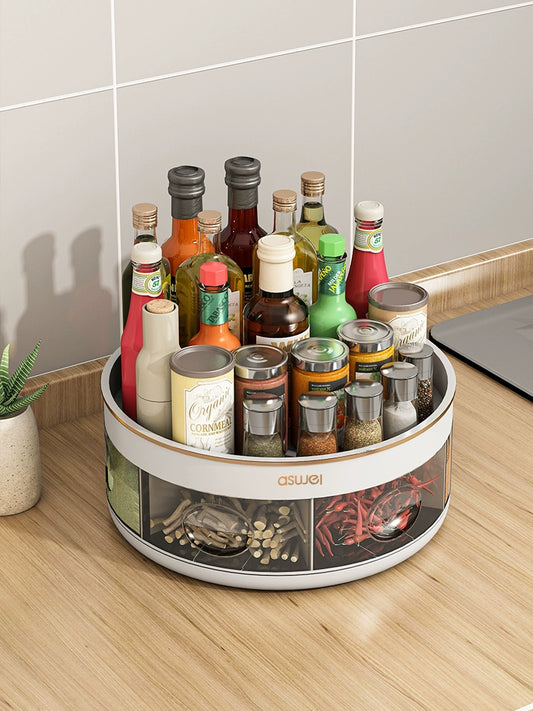 Multi-Grid Seasoning Table Top Rotate Oil, Salt, Sauce and Vinegar Kitchen