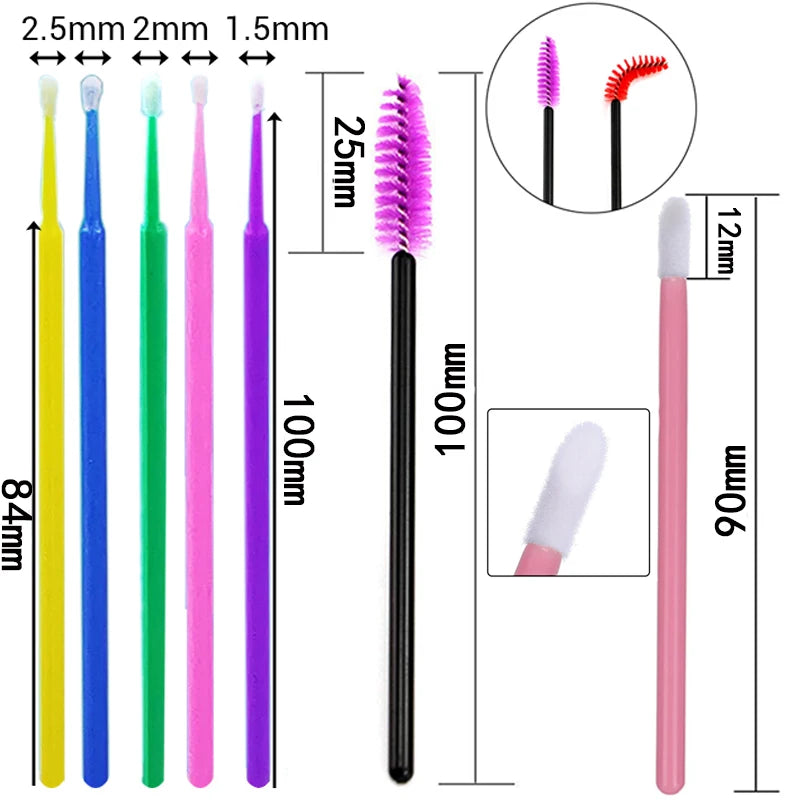 Eyelash Brushes Disposable Eyebrow Eyelash Spoolies Mascara Wands Applicator for Eyelash Extension Makeup Tool 50/100/300/500pcs