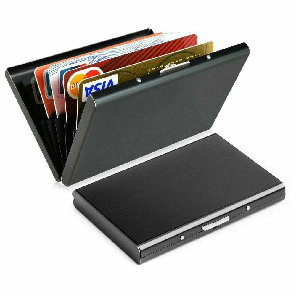 1pc Card Holder Men RFID Blocking Aluminum Metal Slim Wallet Money Bag Anti-scan Credit Card Holder Thin Case Small Male Wallet