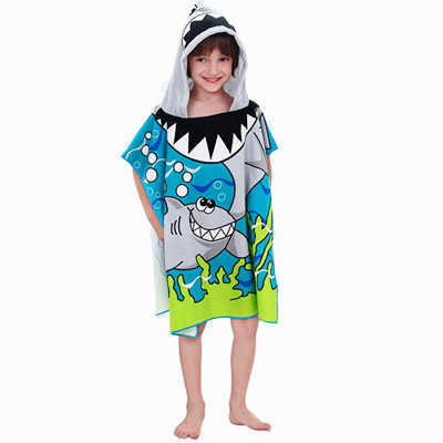 Baby Hooded Bath Towel Poncho Children Kids Bathrobe Towels Bath Robe Quick Dry Absorbent Microfiber Travel Sports Beach Towel