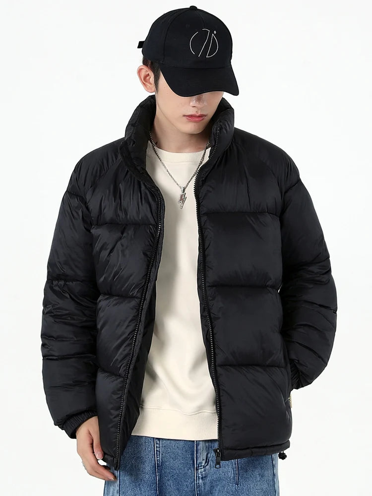 2023 New Winter Men's Parkas Korean Fashion Stand Collar Thick Warm Puffer Jacket Casual Windbreaker Thermal Padded Coat