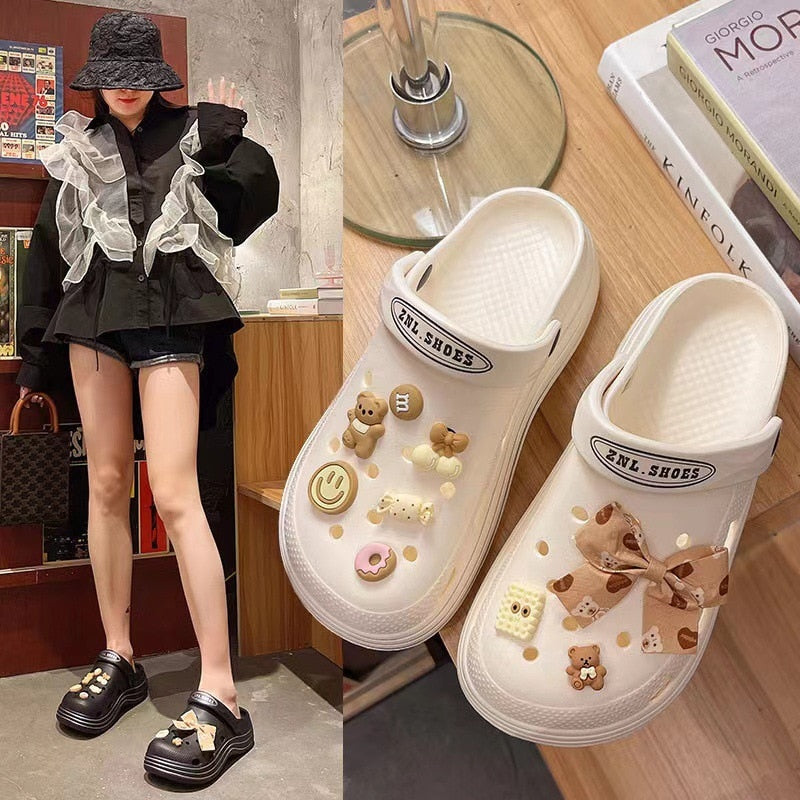 Comwarm Summer Cartoon Women Slippers Outdoor Clogs Thick Battom Sandals Female EVA Light Non-slip Home Flip Flops Garden Shoes