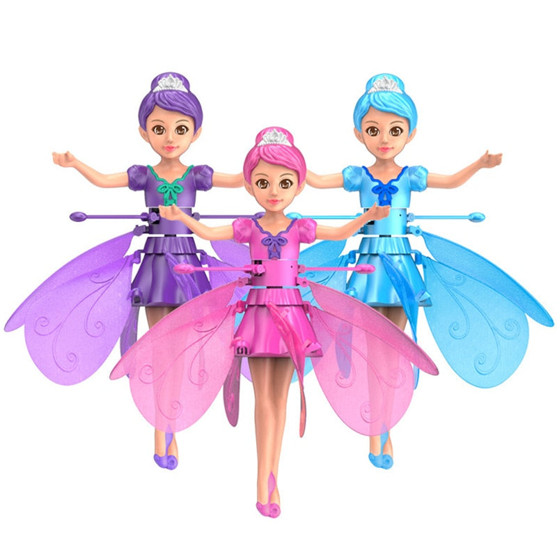 Kids Gifts Unicorn Helicopter Toys RC LED Infrared Induction Remote Control Flower Fairy