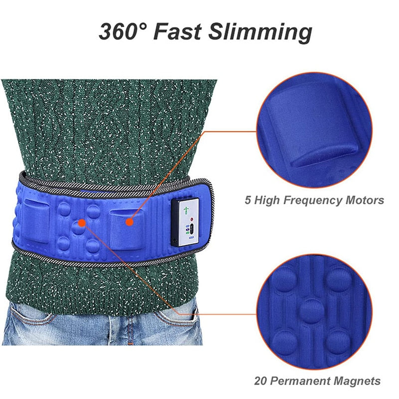 Abdominal Muscle Trainer Electric Belt Vibration Slimming Magnet Belt With 5 Motors Fat Removal Weight Lose Body Building Shaper