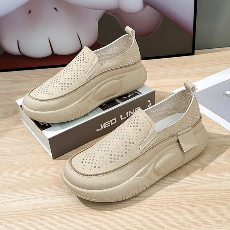 Sports Shoes Woman Summer 2023 New In Casual Slip-on Sneakers Fashion Hollow Breathable Loafers Women Running Shoes Footwear