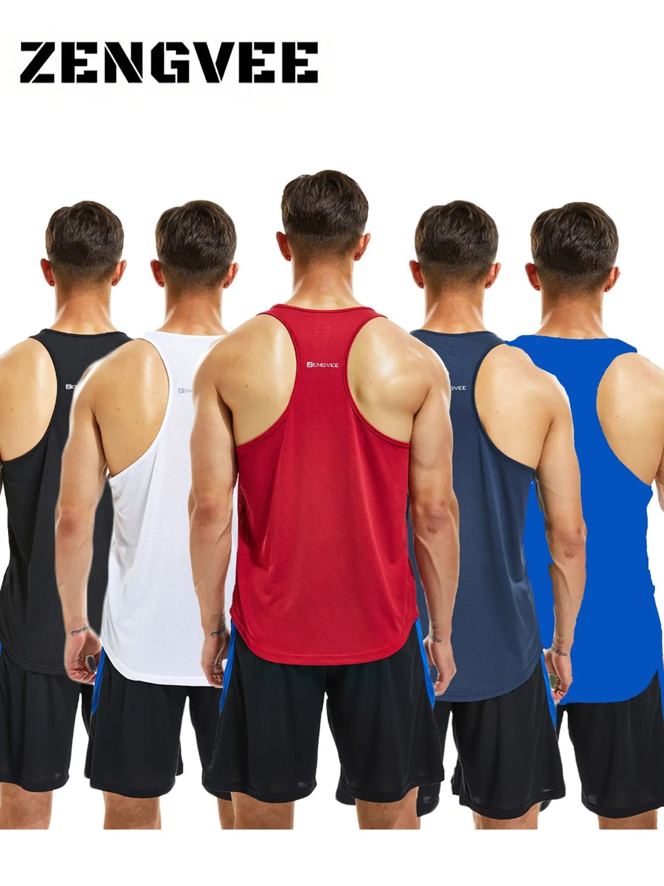 2 Pack Running Muscle Tank Top for Men Dry-Fit Workout Sleeveless Tops Breathable Y-Back Shirts Training Bodybuilding Vests