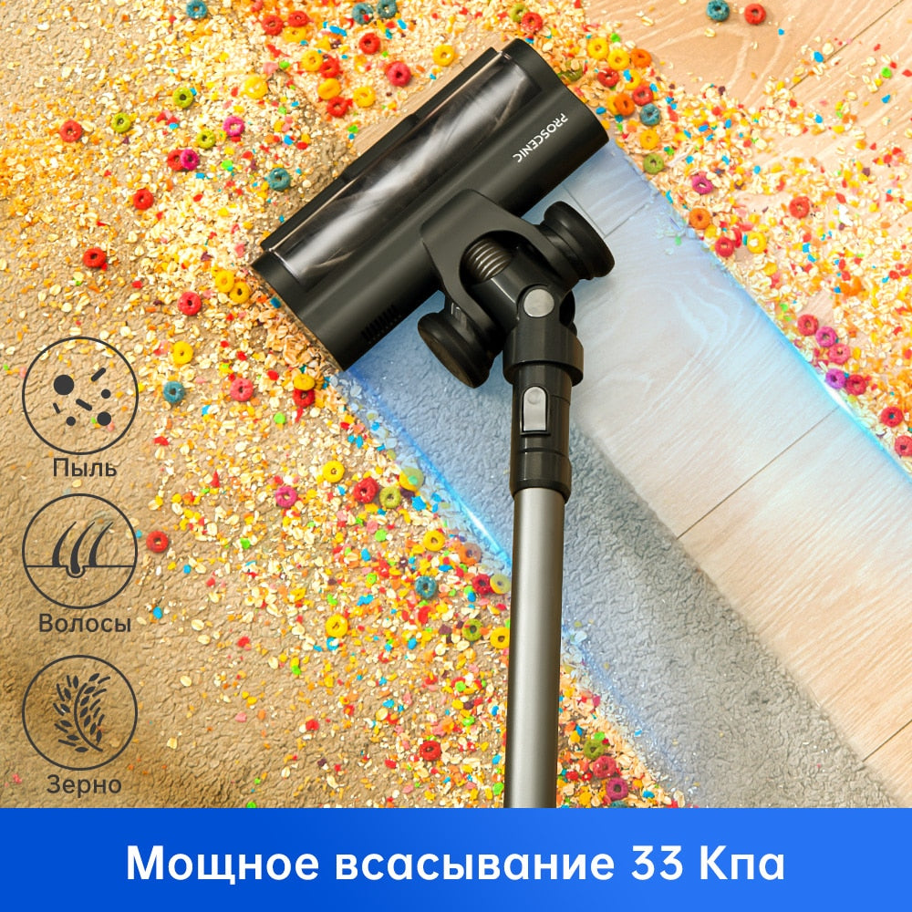 Proscenic P12 Cordless Vacuum Cleaner, Stick Vacuum with Anti-Tangle Brush &amp; LED Touch Display, 33Kpa/120AW Cordless Vacuum