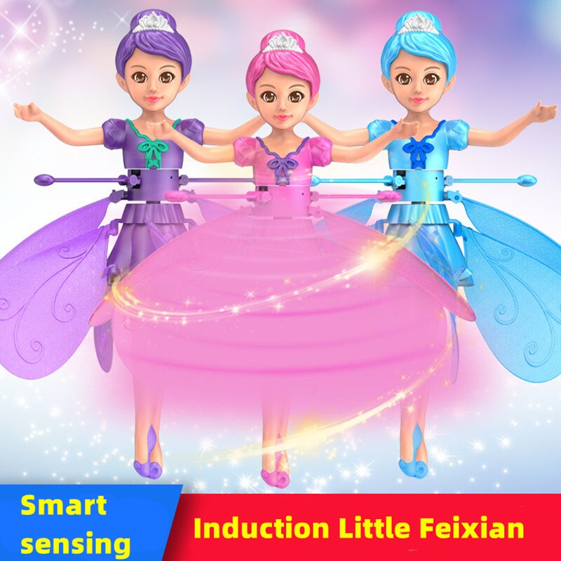 Kids Gifts Unicorn Helicopter Toys RC LED Infrared Induction Remote Control Flower Fairy