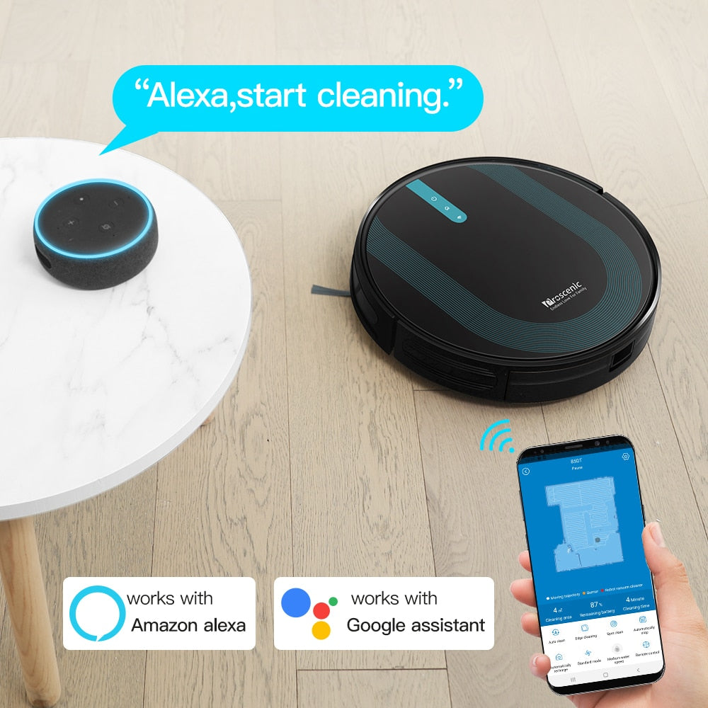 Proscenic 850P Robot Vacuum Cleaner with Wet Mopping for Smart Home Appliance Alexa &amp; Google Voice Control Wet and Dry Cleaning