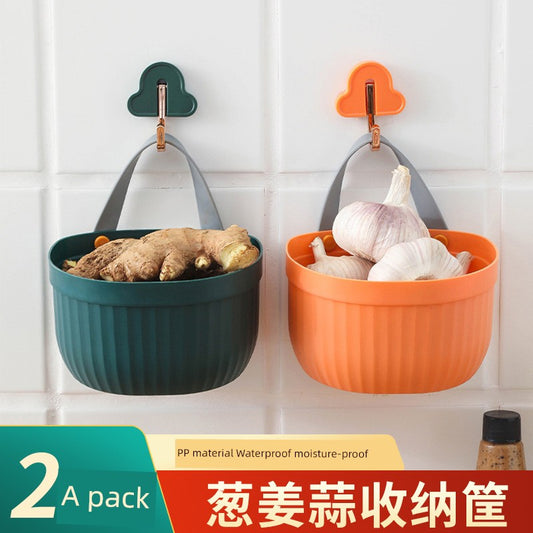 Kitchen Storage Rack for Onion, Ginger and Garlic Storage Basket Storage Small Hanging Basket Bathroom Bathroom Wall Storage Rack Handy Gadget