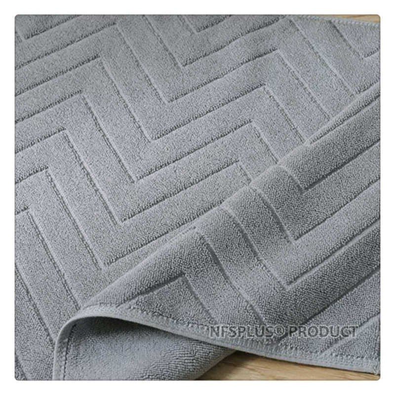 Thick Cotton Bathroom Doormat Entrance Door Mats 45x75CM Absorbent Feet Clean Terry Towel Rug 380G Heavy Anti-Slip Floor Carpet