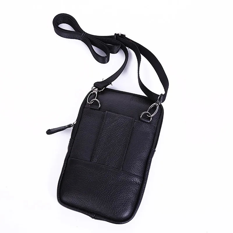 Men's Genuine Leather Waist Packs Bolsas Phone Pouch Bags Men Handbag Bag Small Chest Shoulder Belt Bag Crossbody Leather Bags