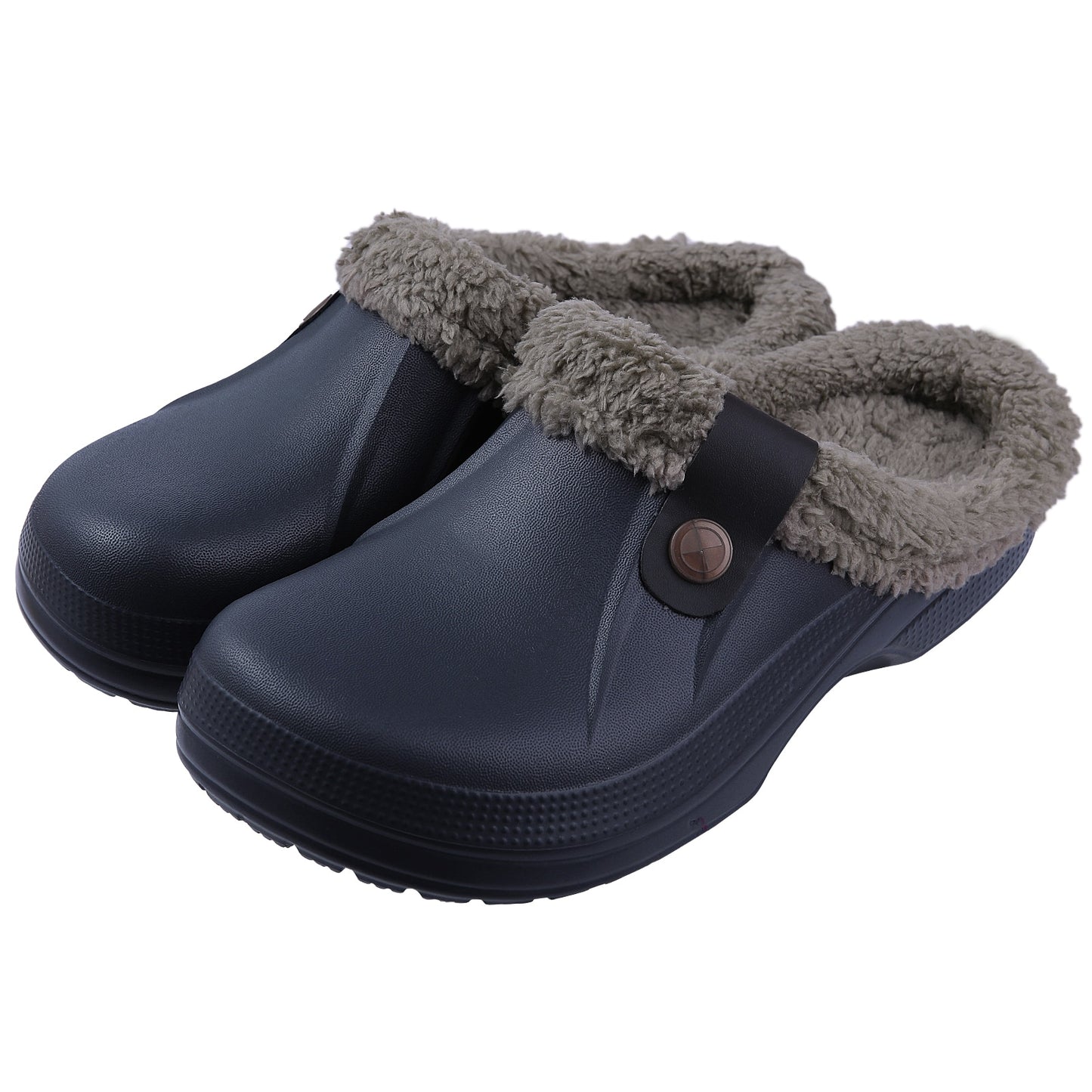 Comwarm Indoor Women Warm Slippers Garden Shoes Soft Waterproof EVA Plush Slippers Female Clogs Couples Home Bedroom Fuzzy Shoes