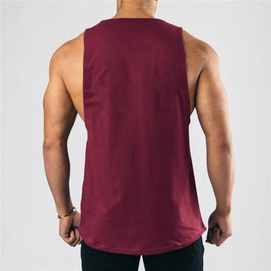 Gym Fitness Mens Bodybuilding Casual Vest Muscle Sleeveless Workout Tank Tops Summer Absorb Sweat Cotton Breathable Loose Shirt