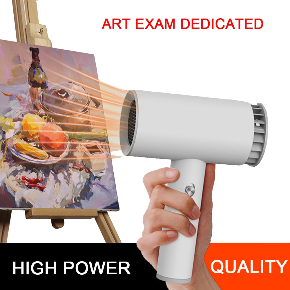 500W Hair Dryer USB Charging Wireless Portable Student Dormitory for Art Students Examination Drawing and Painting Dry Quickly