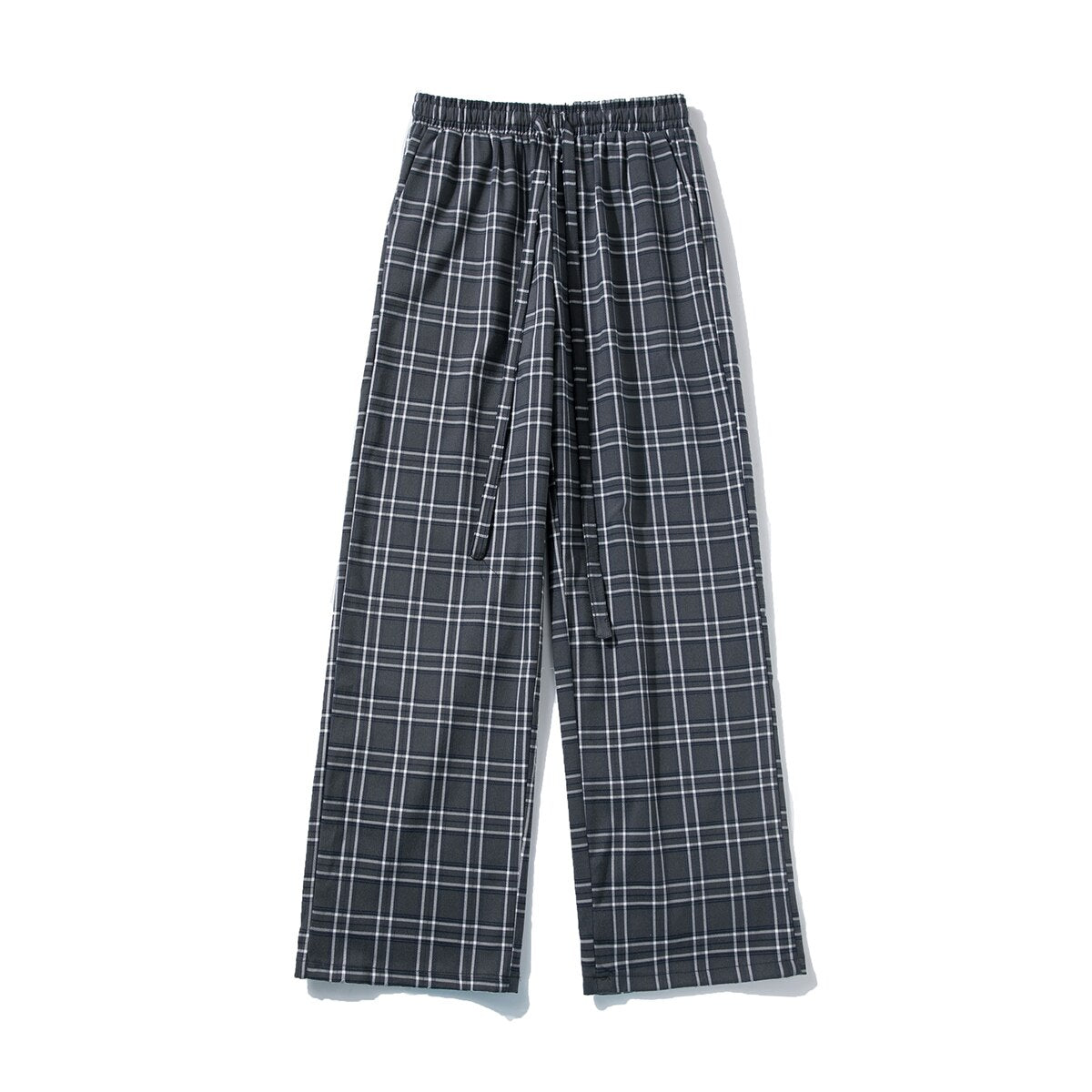 Summer Plaid Pants Men Fashion Loose Hip Hop Casual Trousers Korean Male Mopping Pants All-match Comfortable Joggers Streerwear