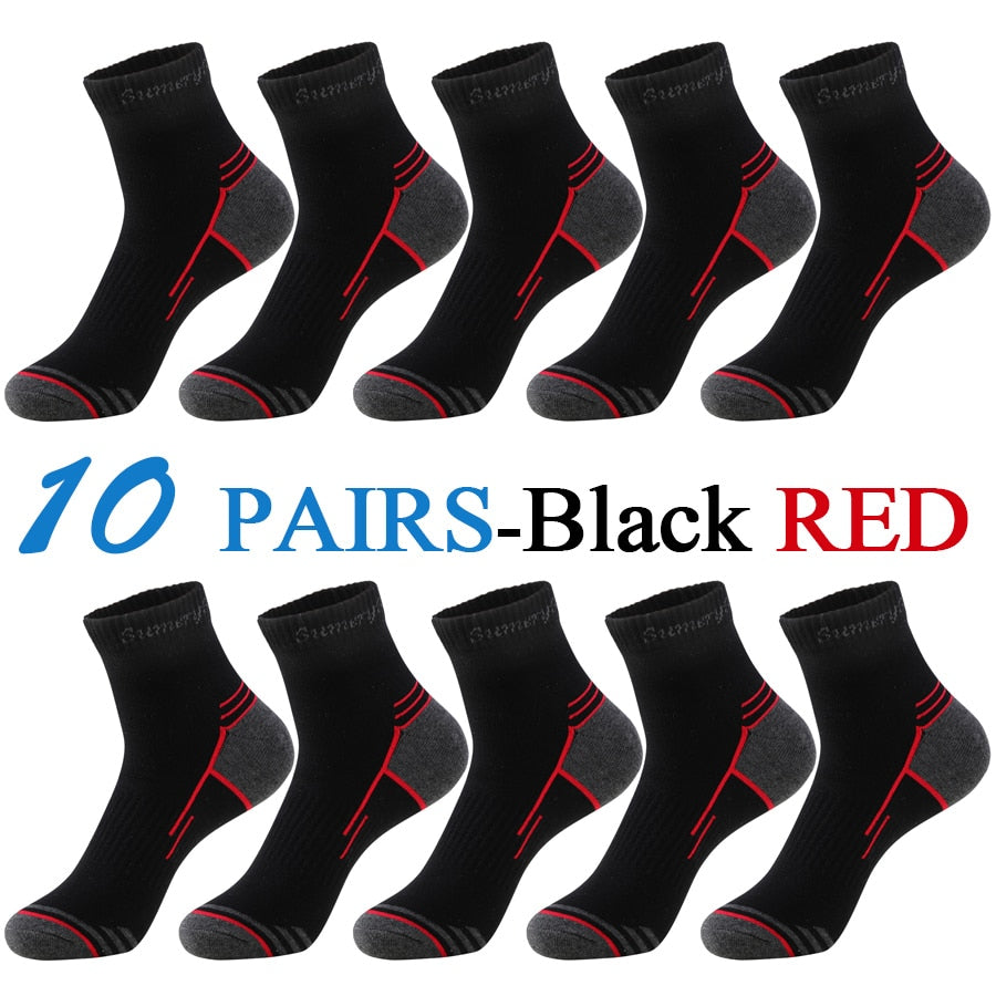 5 Pairs/Lot Mens Running Socks Casual Outdoor Sports Cotton Orange Red Stripes Compression Black 15 Styles Travel Hot Sale 2023