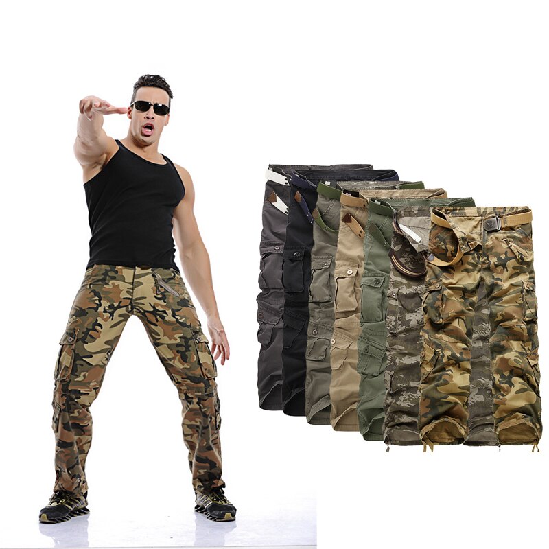 Hot Sale Free Shipping Men Cargo Pants Camouflage Trousers Military Pants for Man 7 Colors Streetwear Joggers Men Pants Straight