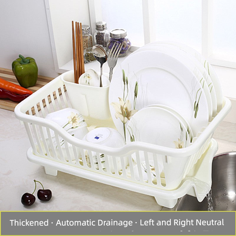 Japanese-Style Plastic Storage Basket Drip Dish Draining Rack Kitchen