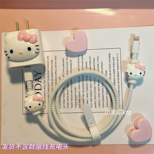 Hello Kitty Kawaii Data Cable Protection Rope Girl Charger Protective Case Headphone Winding Protection Rope Girl Gifts