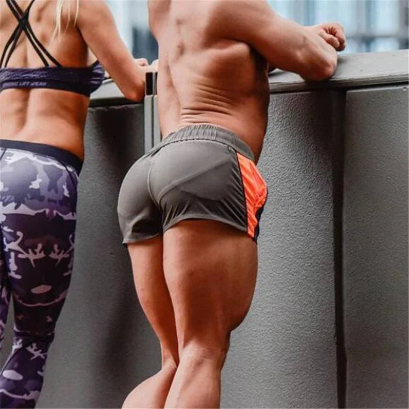 Muscleguys Summer Beach Shorts Mens Fitness Bodybuilding Breathable Quick Drying Sweat Shorts Gyms Casual Joggers Short Pants