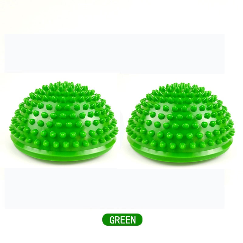 2 Pcs Foot Massage Ball PVC Inflatable Yoga Half Balls Anti-Slip Massage Point Fit Exercise Balance For Home Gym Fitness Pilates