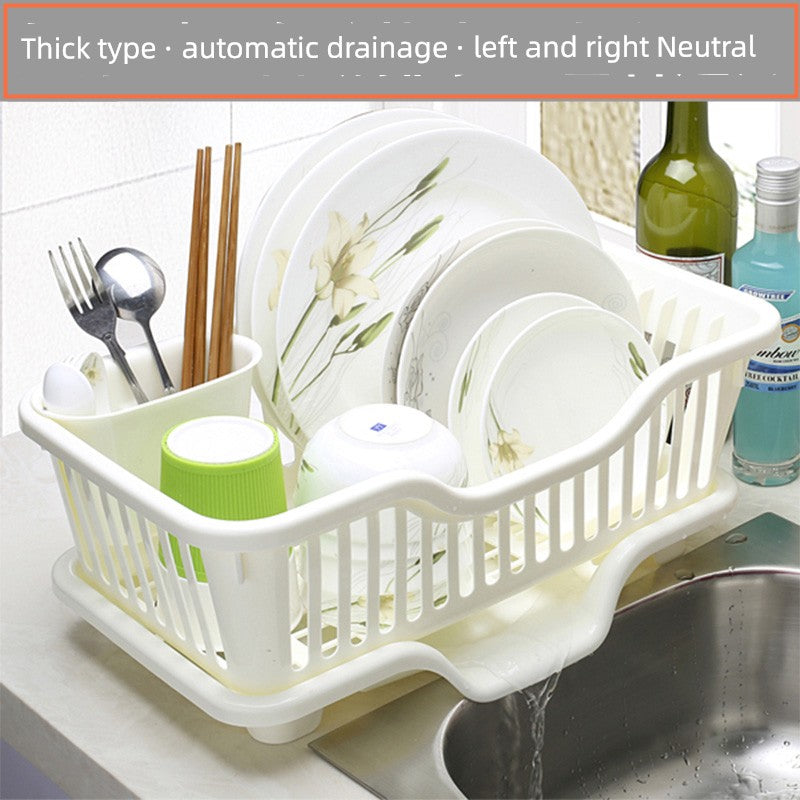 Japanese-Style Plastic Storage Basket Drip Dish Draining Rack Kitchen