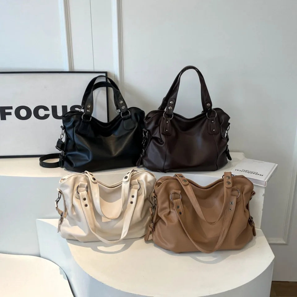 Female Hobo Handbag Large Capacity Shoulder Bags Big Stylsih Casual Tote Bag Ladies A4 Soft Leather Crossbody Bags Business Sac
