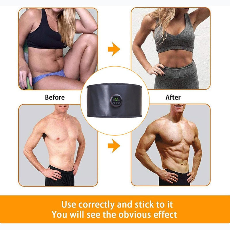 ABS Trainer Muscle Stimulator Stomach Toner EMS Belt Abdominal Exercise Toning Belt Waist Fitness Training Gym Workout Equipment