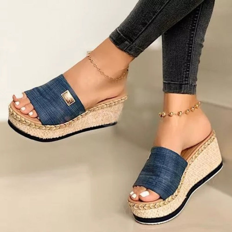 Summer Women Wedge Sandals Platform Flip Flops Soft Comfortable 2021 New Casual Shoes Outdoor Beach Slippers Ladies Sandals