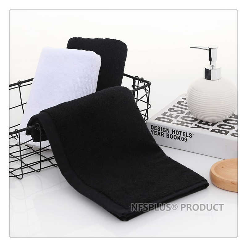 Daily Terry Face Towel For Bathroom 35x75cm 100% Cotton Thicken Black White Hand Bath Towels Washcloth For Travel Sport SPA Gym