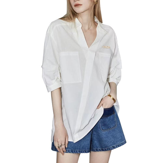 CHCH Fashion New Designer Style Shirt Women's 2023 Long Sleeve Loose Thin Light Luxury Top Women's Shirt