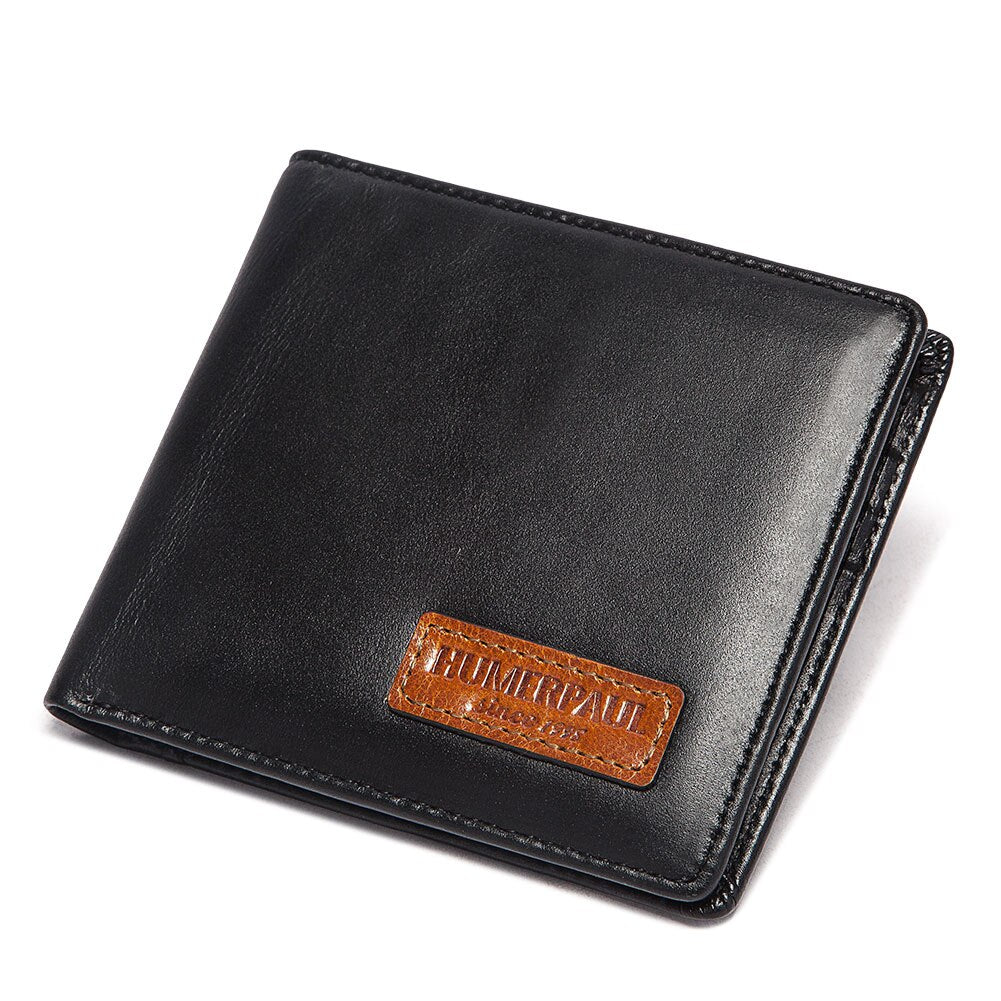 HUMERPAUL RFID Apple AirTag Wallet for Men Genuine Leather Card Holder Wallets Short Male Money Bag with Coin Pocket Cartera