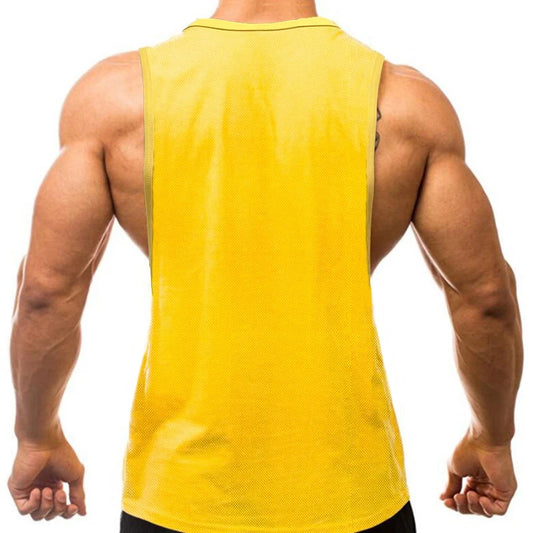 Mens Gym Tank Top Mesh Fitness Bodybuilding Stringer Singles Outdoor Quick Dry Training Vest muscle shirt Summer sleeveless tees