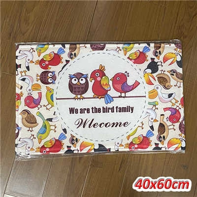 Home Decorative Doormat Entrance Door Mat Cartoon Designs Flannel Fabric PVC Dotted Anti-Slip Floor Mats Carpets Area Rugs