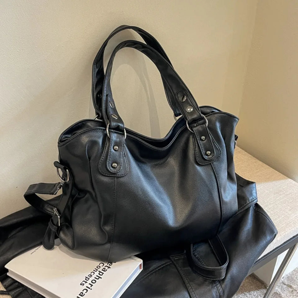 Female Hobo Handbag Large Capacity Shoulder Bags Big Stylsih Casual Tote Bag Ladies A4 Soft Leather Crossbody Bags Business Sac