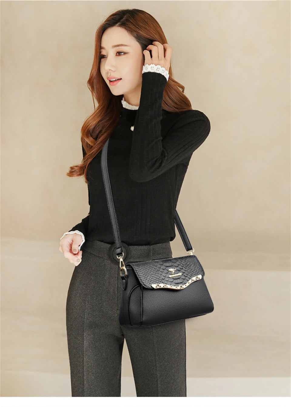 New Retro Purses and Handbags Women Bag High Quality Leather Shoulder Crossbody Bags Luxury Designer Ladies Casual Messenger Sac