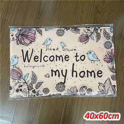 Home Decorative Doormat Entrance Door Mat Cartoon Designs Flannel Fabric PVC Dotted Anti-Slip Floor Mats Carpets Area Rugs